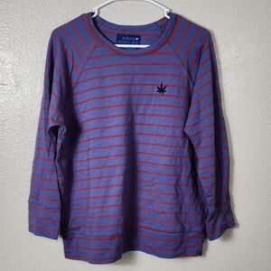 NWOT Pot Leaf Long Sleeve T-shirt Ringer 420 Men's Size L Minnie Mortimer Boast